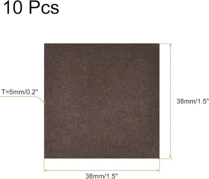 uxcell Felt Furniture Pads, 1.5 - inch x 1.5 - inch Self Adhesive Cuttable Anti Scratch Square Floor Protectors for Furniture Legs Hardwood Floor, Brown 10Pcs | Furniture Pads - TrueDesk