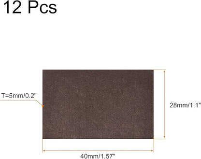 uxcell Felt Furniture Pads, 1.6 - inch x 1.1 - inch Self Adhesive Cuttable Anti Scratch Square Floor Protectors for Furniture Legs Hardwood Floor, Brown 12Pcs | Furniture Pads - TrueDesk