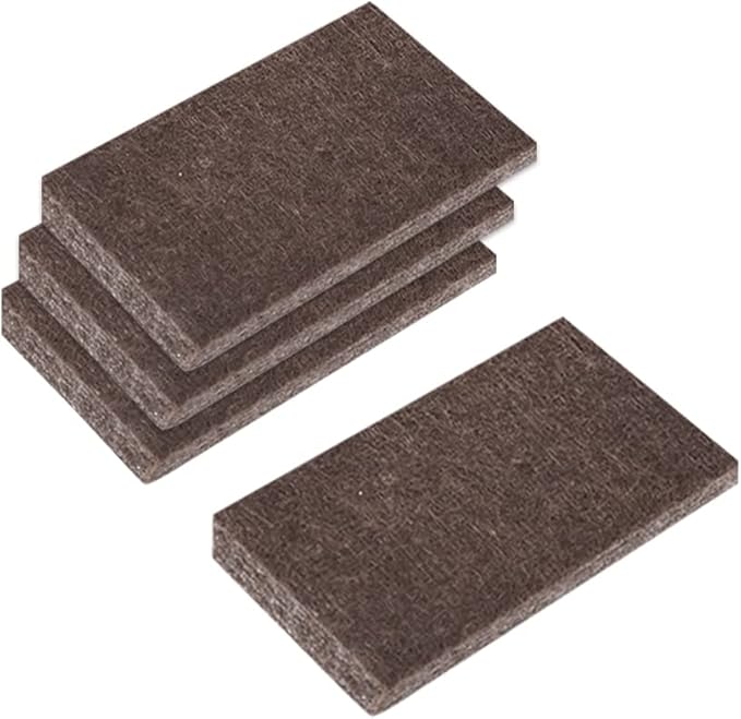 uxcell Felt Furniture Pads, 1.6 - inch x 1.1 - inch Self Adhesive Cuttable Anti Scratch Square Floor Protectors for Furniture Legs Hardwood Floor, Brown 12Pcs | Furniture Pads - TrueDesk