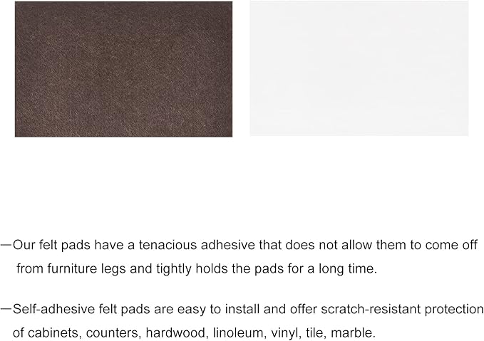 uxcell Felt Furniture Pads, 1.6 - inch x 1.1 - inch Self Adhesive Cuttable Anti Scratch Square Floor Protectors for Furniture Legs Hardwood Floor, Brown 12Pcs | Furniture Pads - TrueDesk