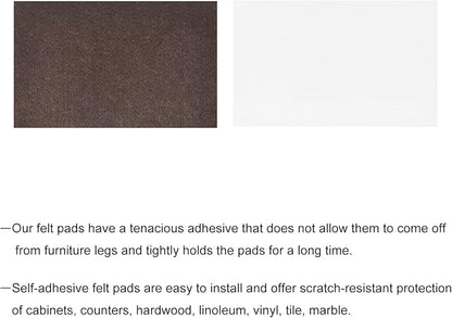 uxcell Felt Furniture Pads, 1.6 - inch x 1.1 - inch Self Adhesive Cuttable Anti Scratch Square Floor Protectors for Furniture Legs Hardwood Floor, Brown 12Pcs | Furniture Pads - TrueDesk
