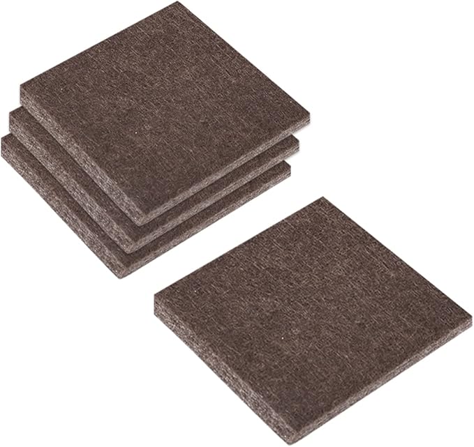 uxcell Felt Furniture Pads, 1.6 - inch x 1.6 - inch Self Adhesive Cuttable Anti Scratch Square Floor Protectors for Furniture Legs Hardwood Floor, Brown 12Pcs | Furniture Pads - TrueDesk