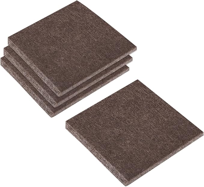 uxcell Felt Furniture Pads, 2 - inch x 2 - inch Self Adhesive Cuttable Anti Scratch Square Floor Protectors for Furniture Legs Hardwood Floor, Brown 12Pcs | Furniture Pads - TrueDesk