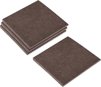uxcell Felt Furniture Pads, 3.5 - inch x 3.5 - inch Self Adhesive Cuttable Anti Scratch Square Floor Protectors for Furniture Legs Hardwood Floor, Brown 4Pcs | Furniture Pads - TrueDesk