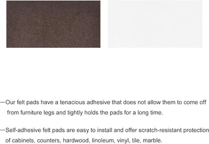 uxcell Felt Furniture Pads, 4 - inch x 2 - inch Self Adhesive Cuttable Anti Scratch Square Floor Protectors for Furniture Legs Hardwood Floor, Brown 8Pcs | Furniture Pads - TrueDesk