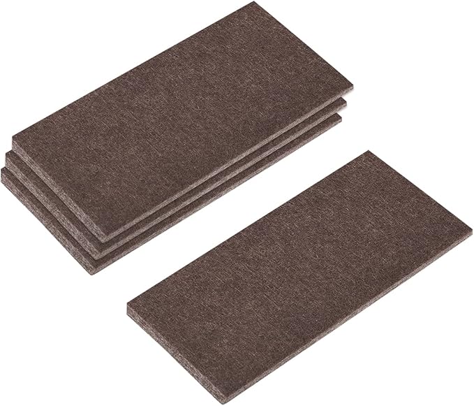 uxcell Felt Furniture Pads, 4 - inch x 2 - inch Self Adhesive Cuttable Anti Scratch Square Floor Protectors for Furniture Legs Hardwood Floor, Brown 8Pcs | Furniture Pads - TrueDesk