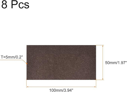 uxcell Felt Furniture Pads, 4 - inch x 2 - inch Self Adhesive Cuttable Anti Scratch Square Floor Protectors for Furniture Legs Hardwood Floor, Brown 8Pcs | Furniture Pads - TrueDesk