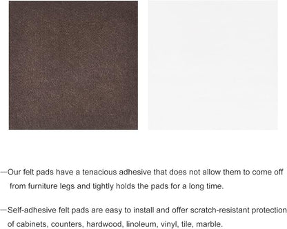 uxcell Felt Furniture Pads, 4 - inch x 4 - inch Self Adhesive Cuttable Anti Scratch Square Floor Protectors for Furniture Legs Hardwood Floor, Brown 16Pcs | Furniture Pads - TrueDesk