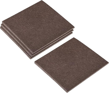 uxcell Felt Furniture Pads, 4 - inch x 4 - inch Self Adhesive Cuttable Anti Scratch Square Floor Protectors for Furniture Legs Hardwood Floor, Brown 16Pcs | Furniture Pads - TrueDesk