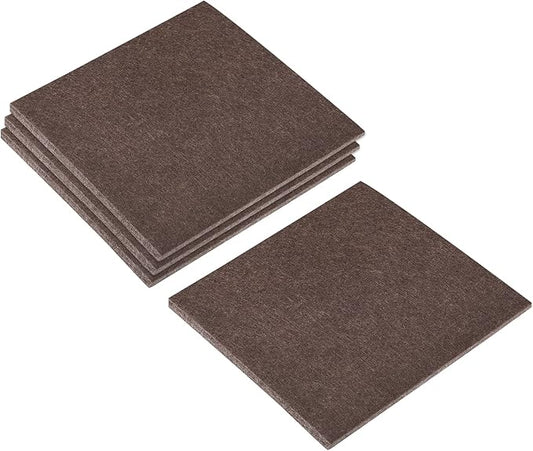 uxcell Felt Furniture Pads, 4 - inch x 4 - inch Self Adhesive Cuttable Anti Scratch Square Floor Protectors for Furniture Legs Hardwood Floor, Brown 16Pcs | Furniture Pads - TrueDesk