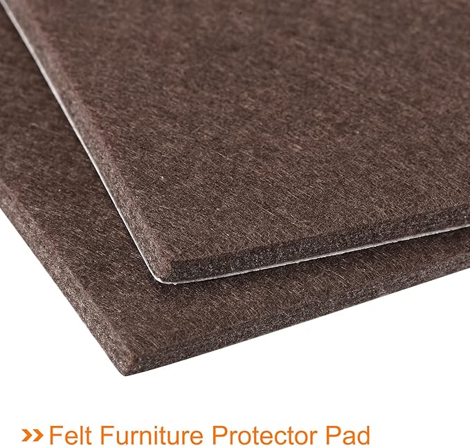 uxcell Felt Furniture Pads, 4 - inch x 4 - inch Self Adhesive Cuttable Anti Scratch Square Floor Protectors for Furniture Legs Hardwood Floor, Brown 16Pcs | Furniture Pads - TrueDesk