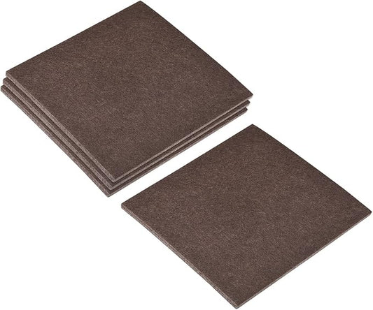 uxcell Felt Furniture Pads, 5 - inch x 5 - inch Self Adhesive Cuttable Anti Scratch Square Floor Protectors for Furniture Legs Hardwood Floor, Brown 4Pcs | Furniture Pads - TrueDesk