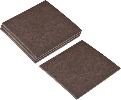 uxcell Felt Furniture Pads, 5 - inch x 5 - inch Self Adhesive Cuttable Anti Scratch Square Floor Protectors for Furniture Legs Hardwood Floor, Brown 8Pcs | Furniture Pads - TrueDesk