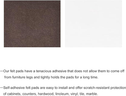 uxcell Felt Furniture Pads, 5.1 - inch x 4.5 - inch Self Adhesive Cuttable Anti Scratch Square Floor Protectors for Furniture Legs Hardwood Floor, Brown 16Pcs | Furniture Pads - TrueDesk