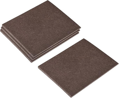 uxcell Felt Furniture Pads, 5.1 - inch x 4.5 - inch Self Adhesive Cuttable Anti Scratch Square Floor Protectors for Furniture Legs Hardwood Floor, Brown 16Pcs | Furniture Pads - TrueDesk