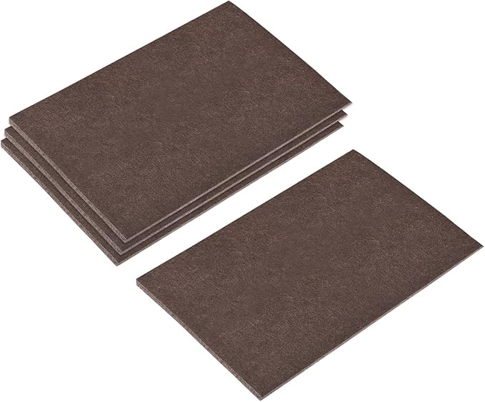 uxcell Felt Furniture Pads, 8 - inch x 6 - inch Self Adhesive Cuttable Anti Scratch Square Floor Protectors for Furniture Legs Hardwood Floor, Brown 8Pcs | Furniture Pads - TrueDesk