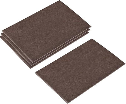 uxcell Felt Furniture Pads, 8 - inch x 6 - inch Self Adhesive Cuttable Anti Scratch Square Floor Protectors for Furniture Legs Hardwood Floor, Brown 8Pcs | Furniture Pads - TrueDesk