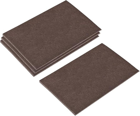 uxcell Felt Furniture Pads, 8 - inch x 6 - inch Self Adhesive Cuttable Anti Scratch Square Floor Protectors for Furniture Legs Hardwood Floor, Brown 8Pcs | Furniture Pads - TrueDesk