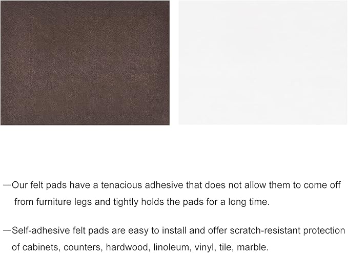 uxcell Felt Furniture Pads, 8 - inch x 6 - inch Self Adhesive Cuttable Anti Scratch Square Floor Protectors for Furniture Legs Hardwood Floor, Brown 8Pcs | Furniture Pads - TrueDesk