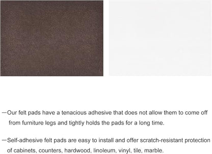 uxcell Felt Furniture Pads, 8 - inch x 6 - inch Self Adhesive Cuttable Anti Scratch Square Floor Protectors for Furniture Legs Hardwood Floor, Brown 8Pcs | Furniture Pads - TrueDesk