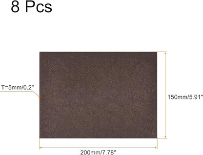 uxcell Felt Furniture Pads, 8 - inch x 6 - inch Self Adhesive Cuttable Anti Scratch Square Floor Protectors for Furniture Legs Hardwood Floor, Brown 8Pcs | Furniture Pads - TrueDesk