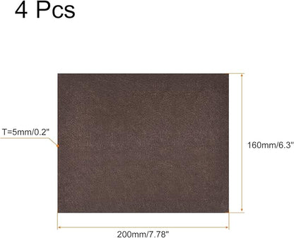 uxcell Felt Furniture Pads, 8 - inch x 6.3 - inch Self Adhesive Cuttable Anti Scratch Square Floor Protectors for Furniture Legs Hardwood Floor, Brown 4Pcs | Furniture Pads - TrueDesk