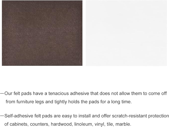 uxcell Felt Furniture Pads, 8 - inch x 6.3 - inch Self Adhesive Cuttable Anti Scratch Square Floor Protectors for Furniture Legs Hardwood Floor, Brown 4Pcs | Furniture Pads - TrueDesk