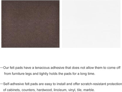 uxcell Felt Furniture Pads, 8 - inch x 6.3 - inch Self Adhesive Cuttable Anti Scratch Square Floor Protectors for Furniture Legs Hardwood Floor, Brown 4Pcs | Furniture Pads - TrueDesk