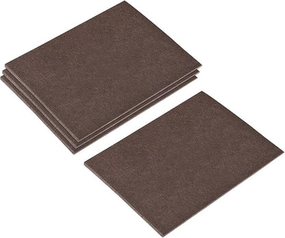 uxcell Felt Furniture Pads, 8 - inch x 6.3 - inch Self Adhesive Cuttable Anti Scratch Square Floor Protectors for Furniture Legs Hardwood Floor, Brown 4Pcs | Furniture Pads - TrueDesk