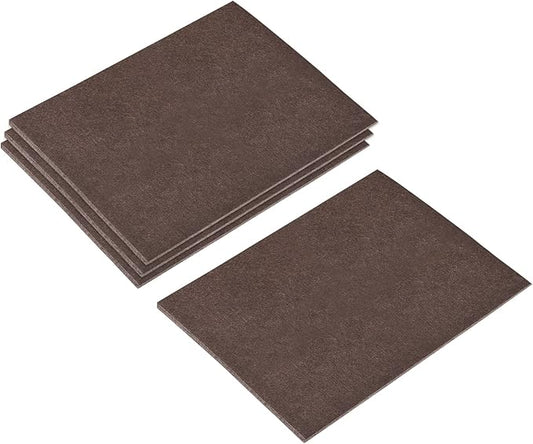 uxcell Felt Furniture Pads, 8 - inch x 6.3 - inch Self Adhesive Cuttable Anti Scratch Square Floor Protectors for Furniture Legs Hardwood Floor, Brown 4Pcs | Furniture Pads - TrueDesk