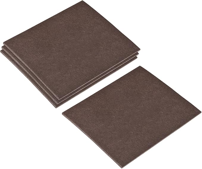 uxcell Felt Furniture Pads, 8 - inch x 7 - inch Self Adhesive Cuttable Anti Scratch Square Floor Protectors for Furniture Legs Hardwood Floor, Brown 4Pcs | Furniture Pads - TrueDesk