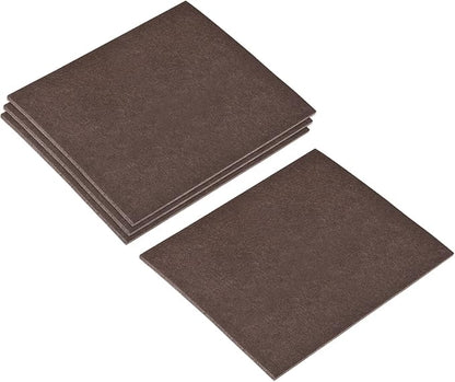 uxcell Felt Furniture Pads, 8 - inch x 7 - inch Self Adhesive Cuttable Anti Scratch Square Floor Protectors for Furniture Legs Hardwood Floor, Brown 4Pcs | Furniture Pads - TrueDesk