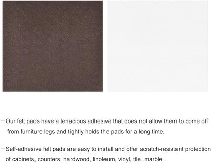 uxcell Felt Furniture Pads, 8 - inch x 7 - inch Self Adhesive Cuttable Anti Scratch Square Floor Protectors for Furniture Legs Hardwood Floor, Brown 4Pcs | Furniture Pads - TrueDesk