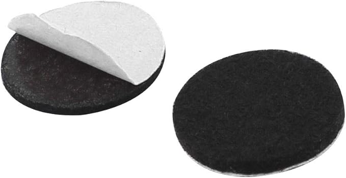 uxcell Furniture Pads Round 20mm 30pcs Self - Stick Non - Slip Anti - Scratch Felt Pads Floors Protector Black | Chair Pads - TrueDesk