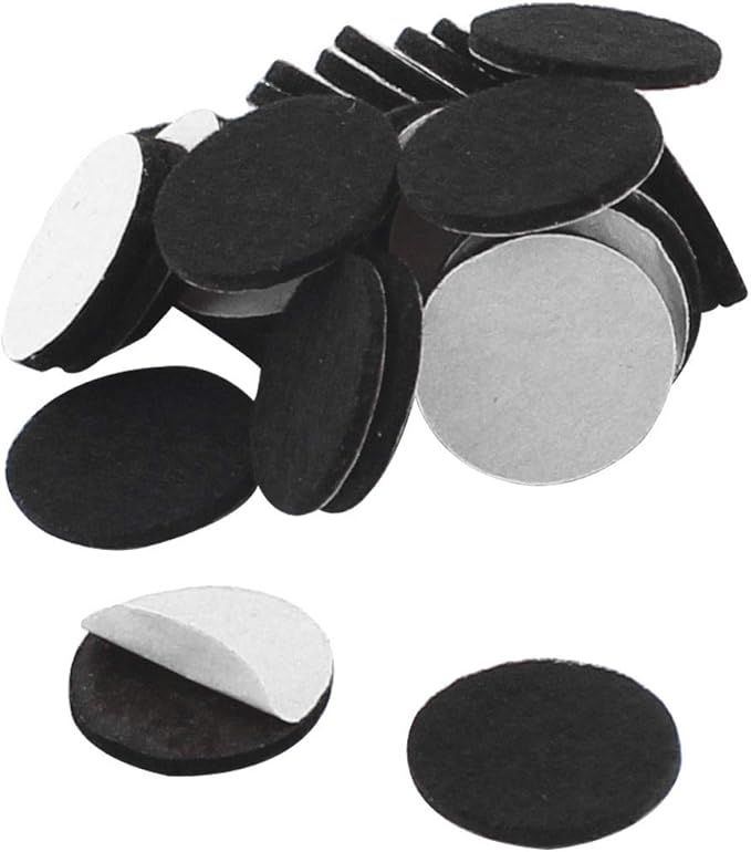 uxcell Furniture Pads Round 20mm 30pcs Self - Stick Non - Slip Anti - Scratch Felt Pads Floors Protector Black | Chair Pads - TrueDesk