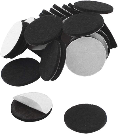 uxcell Furniture Pads Round 20mm 30pcs Self - Stick Non - Slip Anti - Scratch Felt Pads Floors Protector Black | Chair Pads - TrueDesk