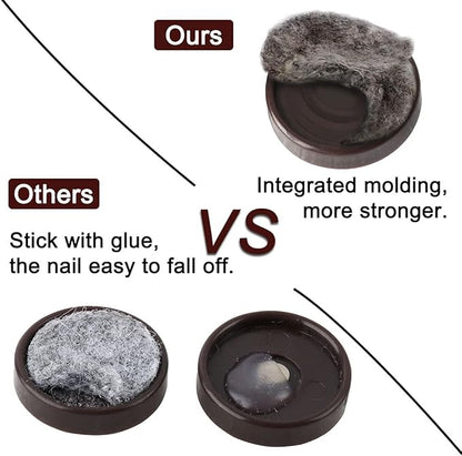 uxcell Home Table Chair Cabinet Furniture Feet Legs Floor Protector Felt Pad Nails 13mm/0.5" Dia Pack of 32 Dark Brown | Furniture Pads - TrueDesk