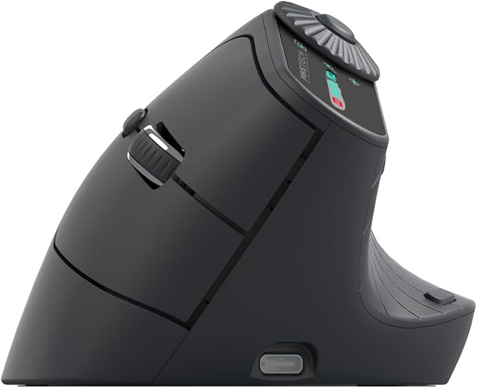 Vertical Ergonomic Mouse 2.4G Wireless BT Task Window Switching and Horizontal Scrolling,Adjustable DPI, Lightweight for Laptop,Desktop,PC,MacBook, Black (MKE 604) | Mice - TrueDesk
