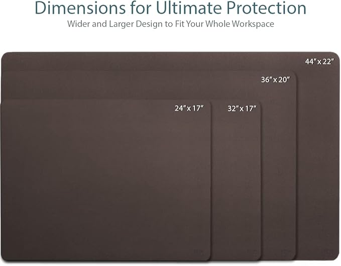 Vine Creations Leather Desk Mat Large 36" x 20", Desk Protector Mat, PU Leather Desk Pad, Large Mouse Pad, Desk Blotter, Desk Pads on Top of Desks, Desk Matt for Desktop, Office Desk Mat (Dark Brown) | Desk Pads Blotters - TrueDesk