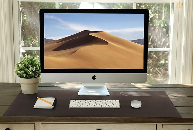 Vine Creations Leather Desk Mat Large 36" x 20", Desk Protector Mat, PU Leather Desk Pad, Large Mouse Pad, Desk Blotter, Desk Pads on Top of Desks, Desk Matt for Desktop, Office Desk Mat (Dark Brown) | Desk Pads Blotters - TrueDesk