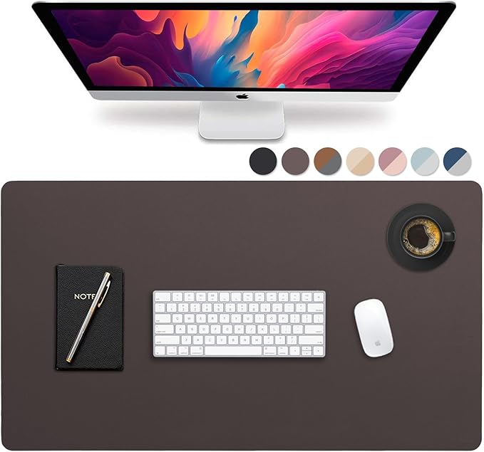 Vine Creations Leather Desk Mat Large 36" x 20", Desk Protector Mat, PU Leather Desk Pad, Large Mouse Pad, Desk Blotter, Desk Pads on Top of Desks, Desk Matt for Desktop, Office Desk Mat (Dark Brown) | Desk Pads Blotters - TrueDesk