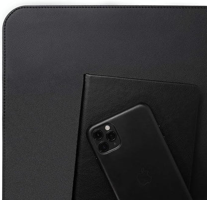 Vine Creations Leather Desk Mat Large 36" x 20", Desk Protector Mat, PU Leather Desk Pad, Non - Slip Large Mouse Pad, Desk Blotter, Desk Pads on Top of Desks, Home Office Desk Matt for Desktop (Black) | Desk Pads Blotters - TrueDesk
