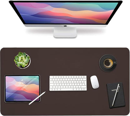 Vine Creations Leather Desk Mat Large 36" x 20", Desk Protector Mat, PU Leather Desk Pad, Non - Slip Large Mouse Pad, Desk Blotter, Desk Pads on Top of Desks, Office Desk Matt for Desktop (Dark Brown) | Desk Pads Blotters - TrueDesk
