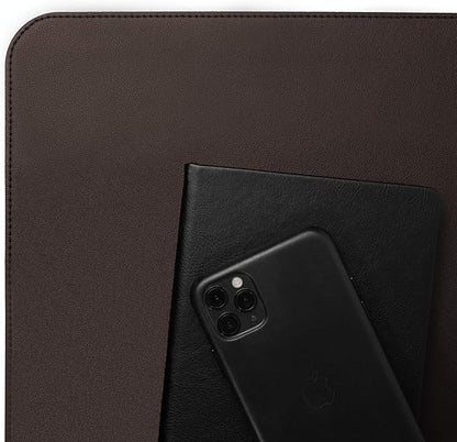 Vine Creations Leather Desk Mat Large 36" x 20", Desk Protector Mat, PU Leather Desk Pad, Non - Slip Large Mouse Pad, Desk Blotter, Desk Pads on Top of Desks, Office Desk Matt for Desktop (Dark Brown) | Desk Pads Blotters - TrueDesk