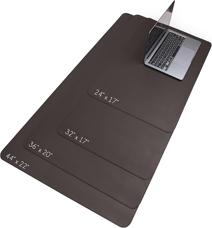 Vine Creations Leather Desk Mat Large 36" x 20", Desk Protector Mat, PU Leather Desk Pad, Non - Slip Large Mouse Pad, Desk Blotter, Desk Pads on Top of Desks, Office Desk Matt for Desktop (Dark Brown) | Desk Pads Blotters - TrueDesk