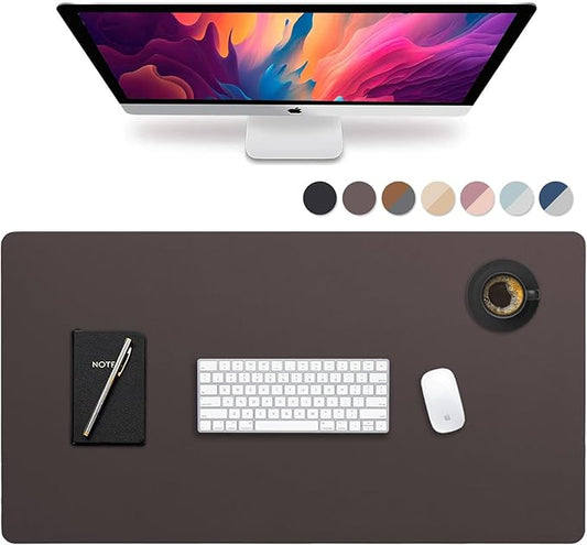 Vine Creations Leather Desk Mat Large 44" x 22", Desk Protector Mat, PU Leather Desk Pad, Large Mouse Pad, Desk Blotter, Desk Pads on Top of Desks, Desk Matt for Desktop, Office Desk Mat (Dark Brown) | Desk Pads Blotters - TrueDesk