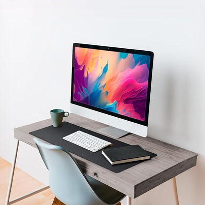 Vine Creations Leather Desk Mat Large 44" x 22", Desk Protector Mat, PU Leather Desk Pad, Large Mouse Pad, Desk Blotter, Desk Pads on Top of Desks, Desk Matt for Desktop, Office Desk Mat (Black) | Desk Pads Blotters - TrueDesk