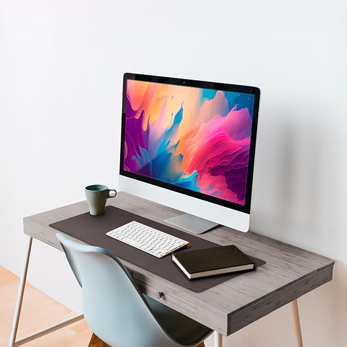 Vine Creations Leather Desk Mat Large 44" x 22", Desk Protector Mat, PU Leather Desk Pad, Large Mouse Pad, Desk Blotter, Desk Pads on Top of Desks, Desk Matt for Desktop, Office Desk Mat (Dark Brown) | Desk Pads Blotters - TrueDesk