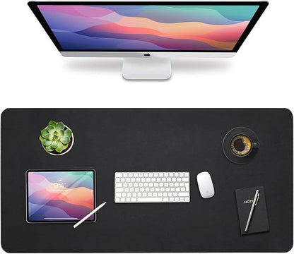 Vine Creations Leather Desk Mat Large 44" x 22", Desk Protector Mat, PU Leather Desk Pad, Non - Slip Large Mouse Pad, Desk Blotter, Desk Pads on Top of Desks, Home Office Desk Matt for Desktop (Black) | Desk Pads Blotters - TrueDesk