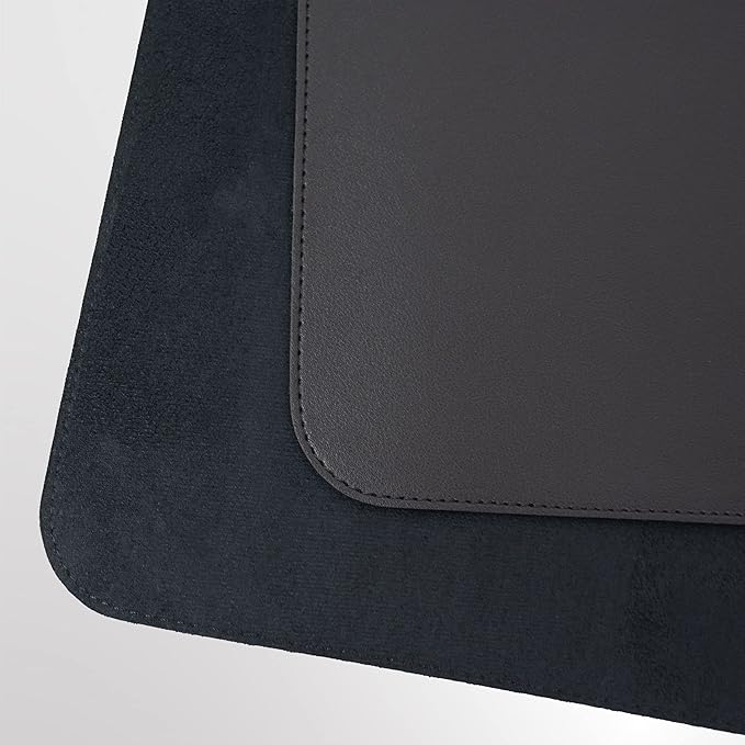 Vine Creations Leather Desk Protector, Non Slip 32" x 17" Office Desk Mat (Black) | Desk Pads Blotters - TrueDesk